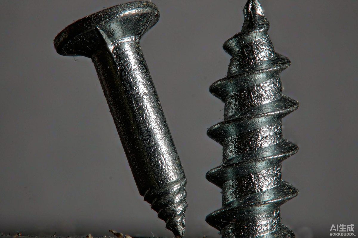 Close-up of smooth shank and ring shank coil roofing nails