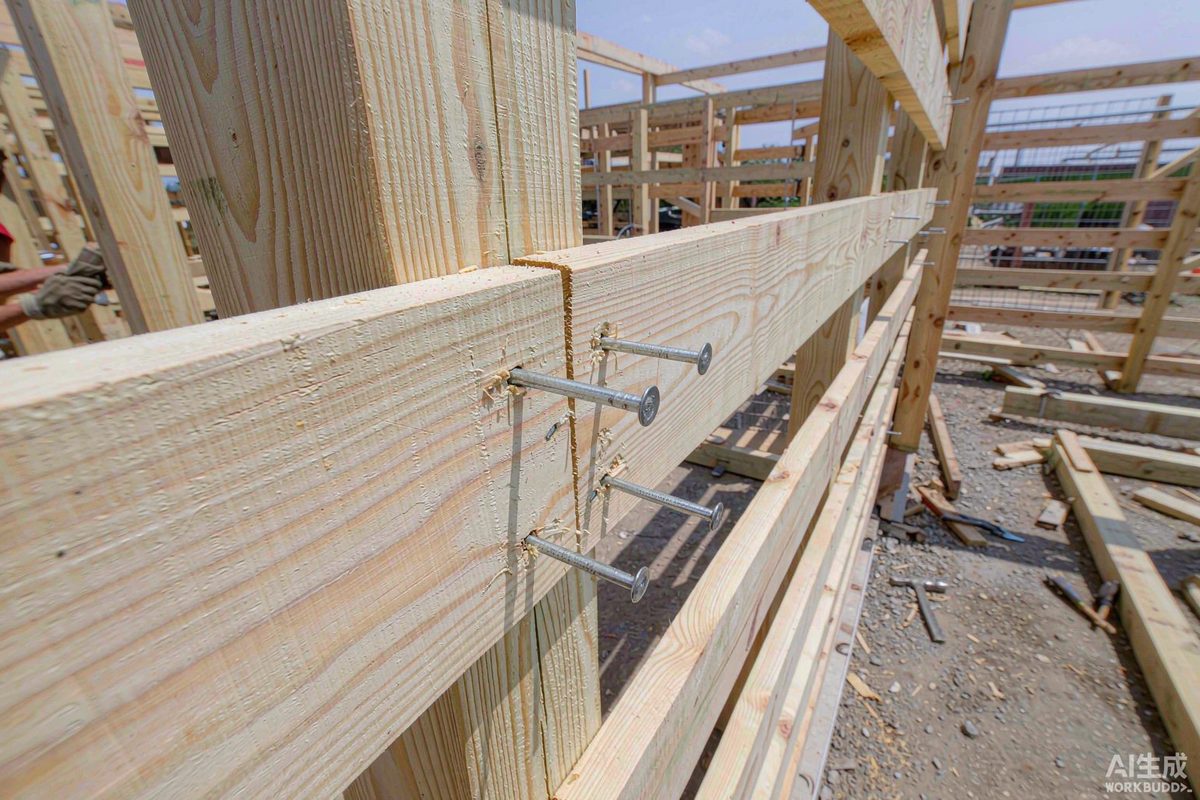Galvanized common nails used on an exterior framing or fencing project