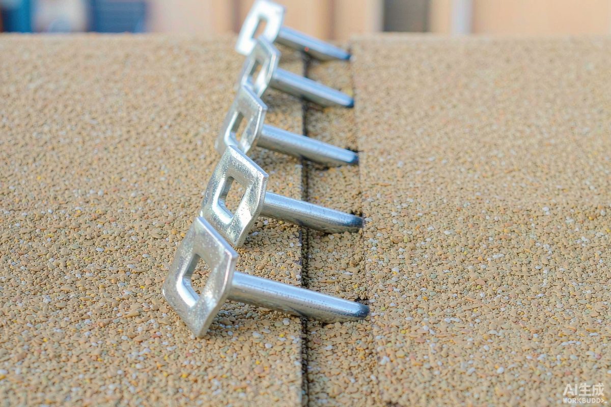 Galvanized roofing nails installed on asphalt shingles