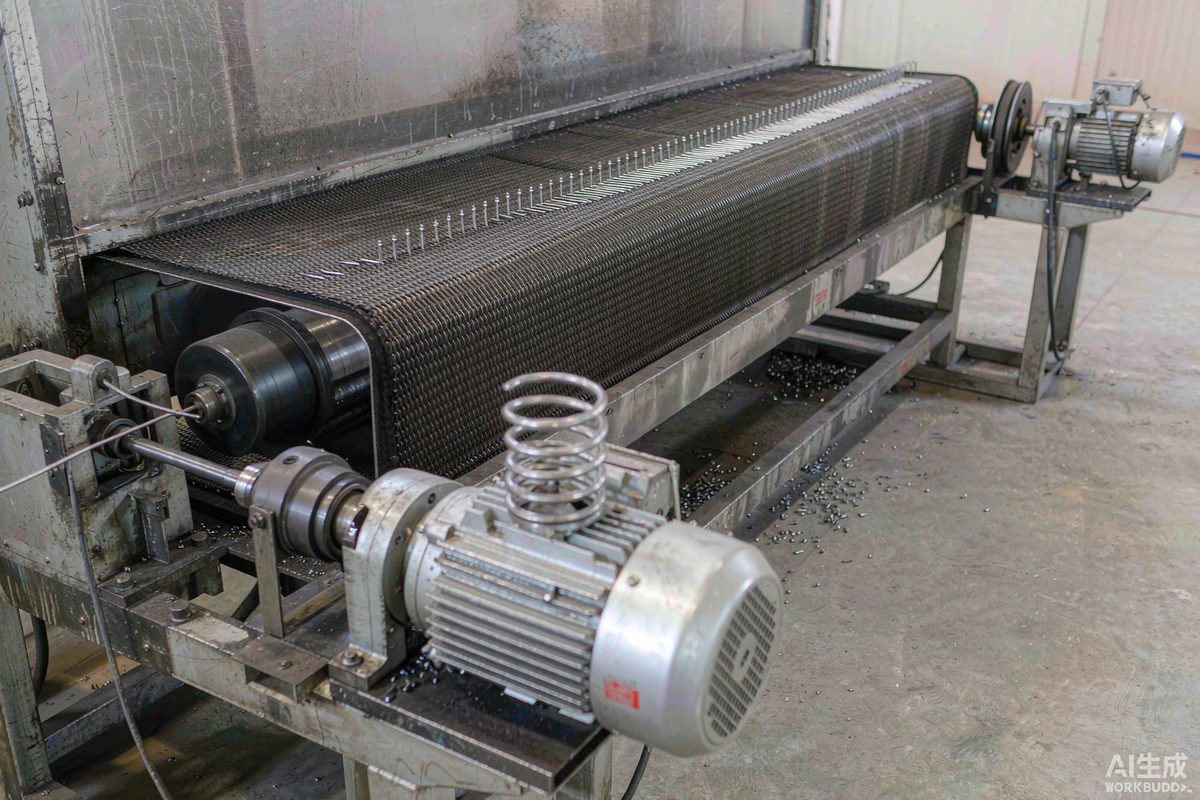Automated nail production line forming steel wire into nails