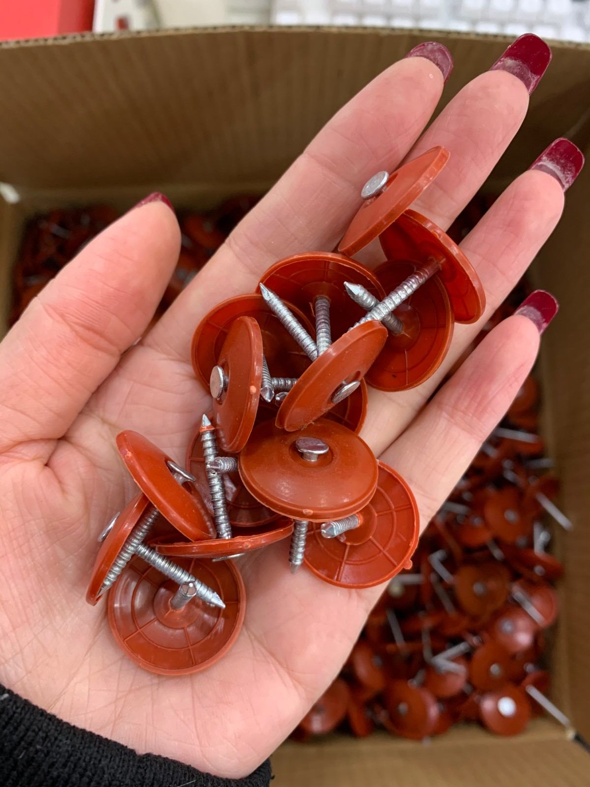Plastic Cap Nails Orange
